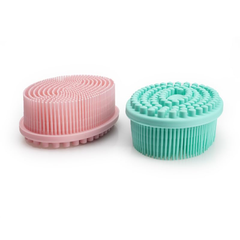 Image of Silicone Body Scrubber, Gentle exfoliating Body Scrubber That's Easy to Clean, Lathers Well, Long Lasting, and More Hygienic Than Traditional Shower Loofah (Teal Green)