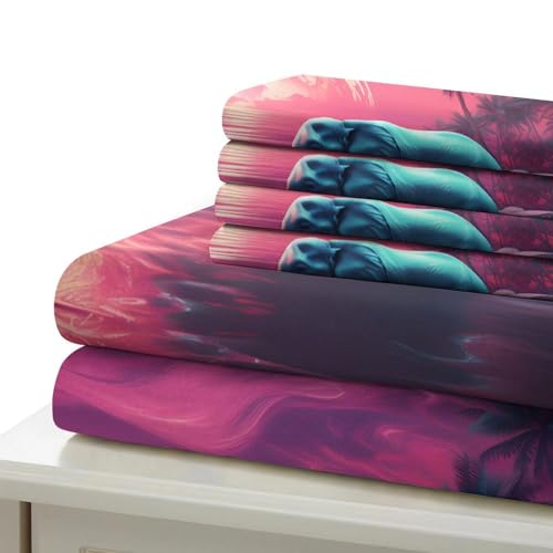 Parure de lit imprimé 3D en microfibre résistante 135x200 - 7