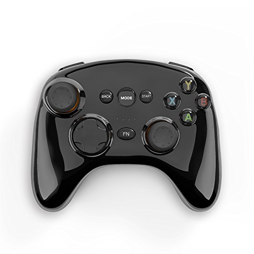 Preisvergleich Produktbild MoKo Wireless Gamepad, 3 Modus Bluetooth Verdrahtet Drahtlose Receiver Controller, unterstürtzt PC Windows XP Vista 7 8 10, Android PS3, mit Abnehmbare Abdeckung Gamepad Halter - Schwarz