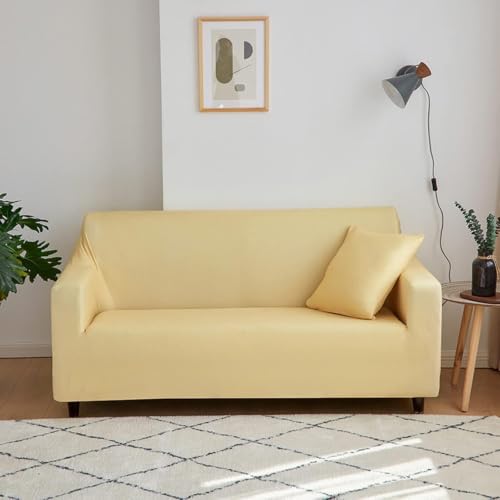 Stretch Sofa Slipcover,Polyester,Non-Skid Foam & Elastic Bottom,Universal Pet Protector,T-2 Seater (3Seater（185-230cm）)