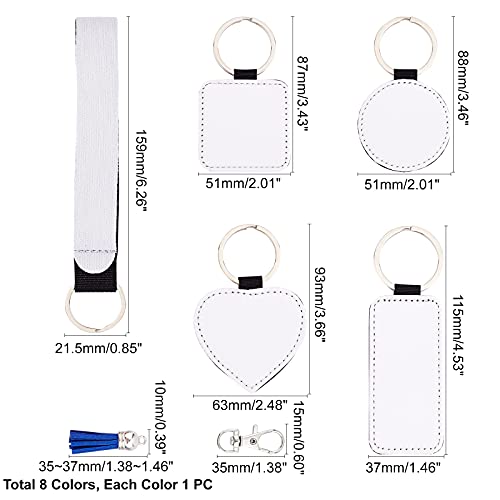 PandaHall Sublimatie Lege Sleutelhanger Kits Transfer Sleutelhanger Blank Sublimatie Polsbandje Lanyard, Swivel Snap… - Image 3