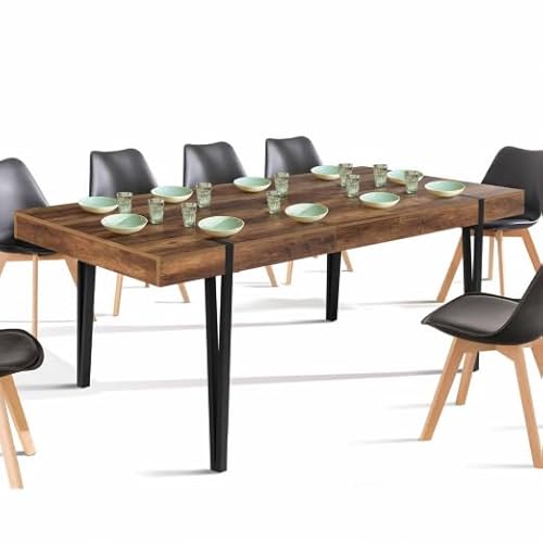 IDMarket Austria - Mesa de comedor extensible rectangular (6-10 p...