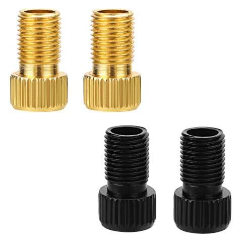 QKURT 4pcs Presta to Schrader Bike Valve Adapter, Aluminum Alloy Adapter Converter Bicycle Valve Cover
