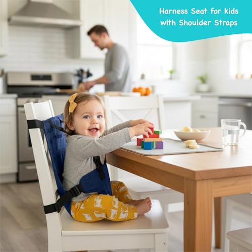 Image of SNAPTRON Harness Seat for High Chair /Portable Chair Seat with Straps for Sitting & Feeding /Portable Baby Safety Harness for Kids /Baby Harness /Travel Essential for Toddlers