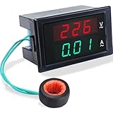 KETOTEK Digital Ammeter Voltmeter AC 80V-300V 100A, 2in1 Multimeter Panel 110V/220V, Volt Amp Meter LED Display Voltage Amperage Detector Tester Gauge with Current Transformer CT