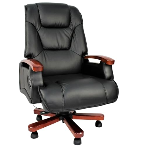 Image of Director Chair | High-Back | Leatherette | Recliner | Adjustable Height | Wooden Base | Luxury Design | Swivel | Tilt Comfortable Seating | High Back