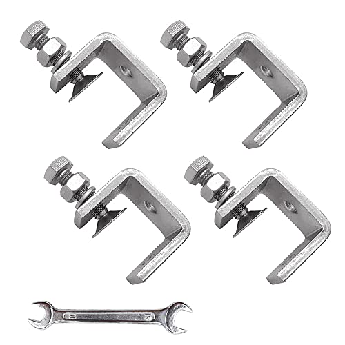 SRunDe 4 PCS Heavy Duty 30mm C-clamp 304 Stainless Steel Small Tiger Clamp Automotive Repair C Clamp with Wide Jaw Openings for DIY Woodworking, Welding, Cabinetry, Pocket Hole Joinery