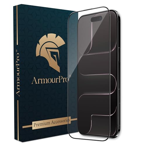 Image of ArmourPro Tempered Glass for iPhone Air - 9H Screen Protector with Black Border, Anti Scratch, Edge-to-Edge Coverage, HD Clarity, Smooth Touch, Case Friendly | Black