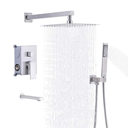 KES Pressure Balancing Shower System Trim Kit Shower Valve with Tub Faucet Spout
