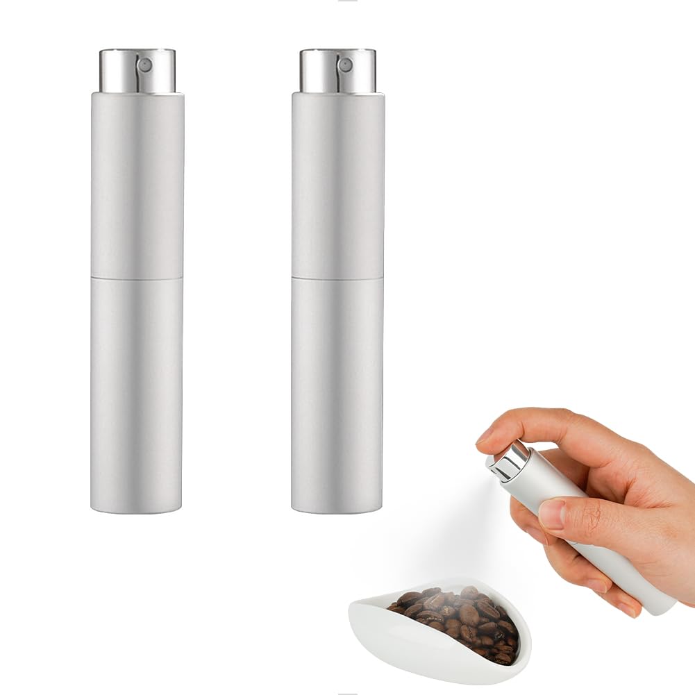 watchget スプレーボトル 10ml 2個セット アルミニウムスプレーボトル 霧吹き コーヒー豆の静電気を防ぐ シルバー