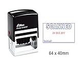 Self Inking Shiny Date Stamper with Scanned & Initial Text Office Stationery Rubber Stamp S-829D