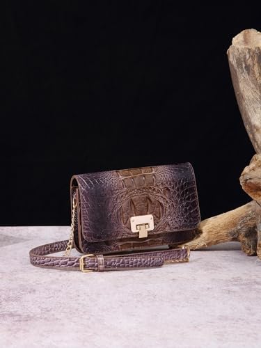 Image of Makcr Joacbv Small Crocodile Crossbody Cell Phone Purse for women Vegan Leather Clutch Wallet with Leather Shoulder Strap | Small