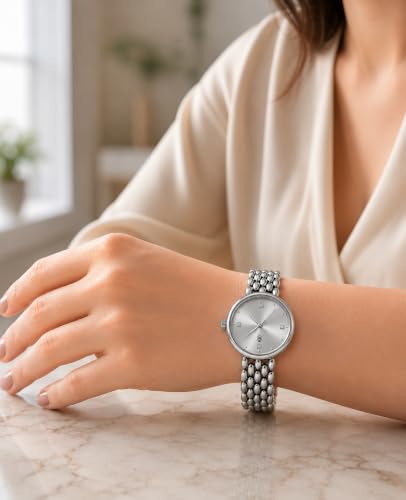 Image of MOOVER Analog Watch for Women & Girls | Luxury Bracelet Style Ladies Wrist Watch | Crystal Dial with Premium Stainless Steel Chain Strap | Fashion Watch for Daily Wear, Party & Gift