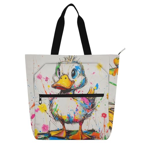 Bolsa de libros resistente y ligera con bonito diseño de pato