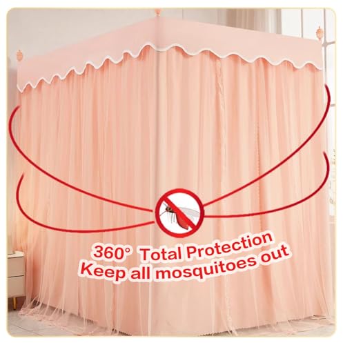 Mosquitera de princesa para dormitorio con marco y cortinas de dosel 4