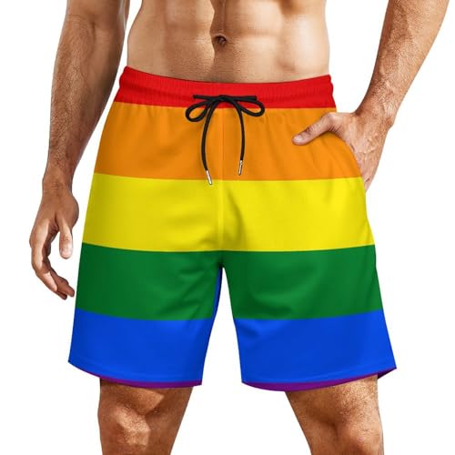 Supdreamc Mens Swim Trunks with Compression Liner Swimming Shorts Quick Dry Beach Sport Shorts S-3XL2