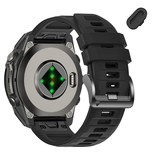 Image of 26mm Watchbands Compatible With Garmin Fenix 8 Pro /Quatix 8 51mm /Fenix 7X Pro /7X /6X Pro /6X /5X Plus /5X /3 HR,Silicone Quick-Fit Strap for tactix 8 51mm /7 pro /Enduro 3 2 /Descent Mk3i-51mm /Mk2i