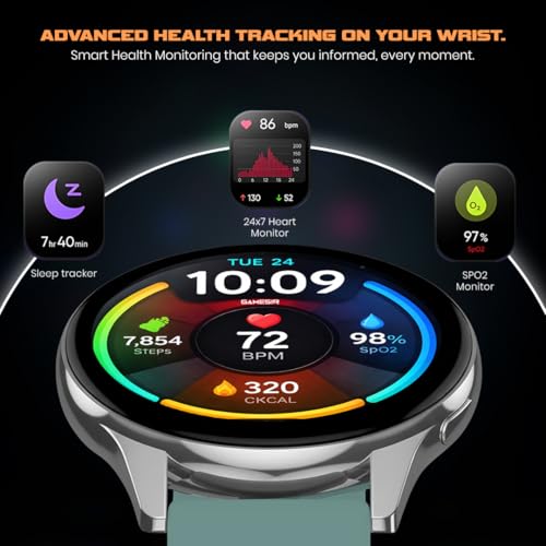 Image of GameSir Evo Vista Smartwatch, 1.39 inch HD Round Display, Bluetooth Calling, Heart Rate & SPO₂, 100+ Sports Modes, IP67, Long Battery Life for Men & Women (Light Green)