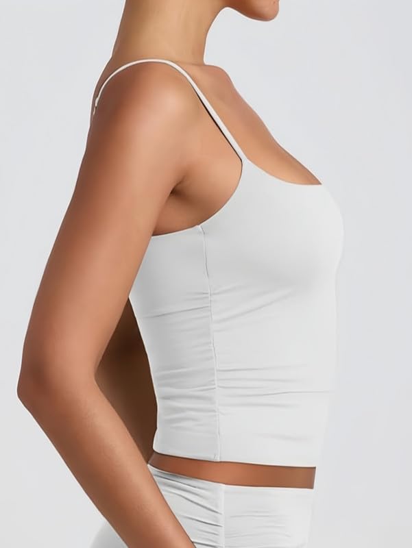 Damska bluzka typu crop, na lato, dekolt w kształcie litery U, bez rękawów, seksowna, regulowane ramiączka spaghetti, Y2K, podkoszulek sportowy, bez pleców, basic Cami