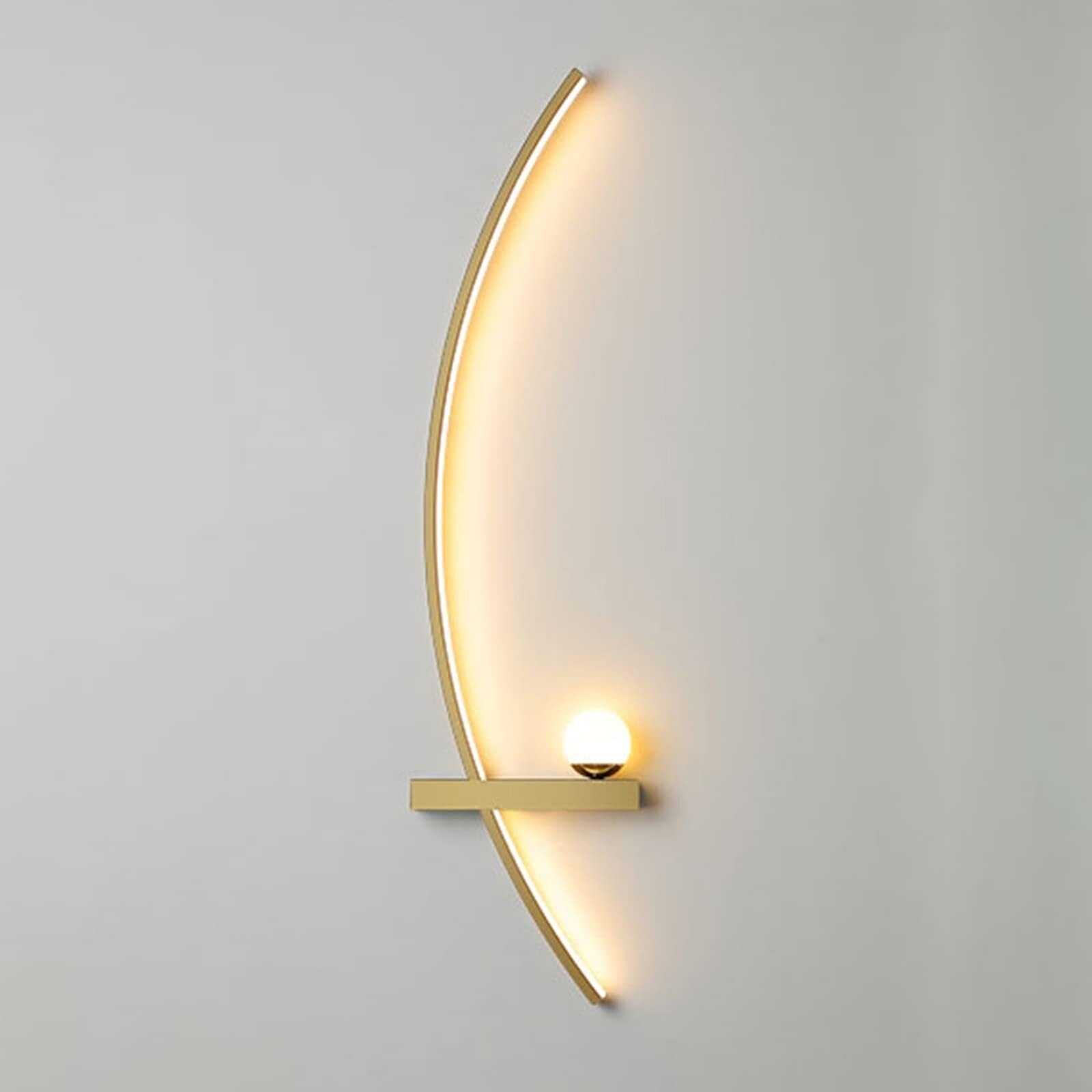 BJKYTMLM Modern LED Wall Lamps, Nordic Minimalist Creative Wall Sconce for Living Room Backgroud Decor Indoor Metal Lighting,Black,85cm Right(Gold,85cm Left)