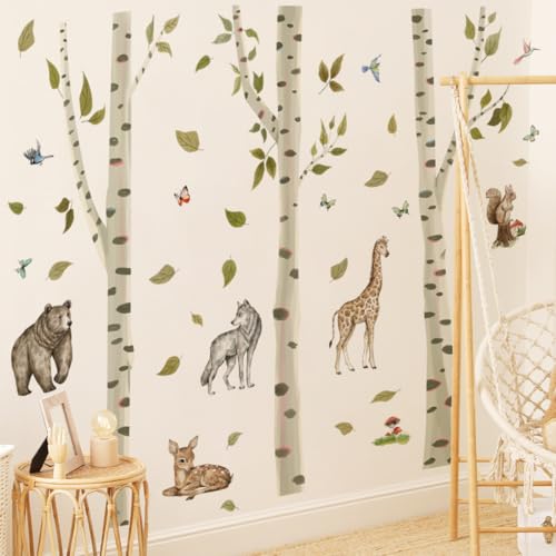 Vinilo decorativo infantil diseño árbol de abedul grande miniatura 3