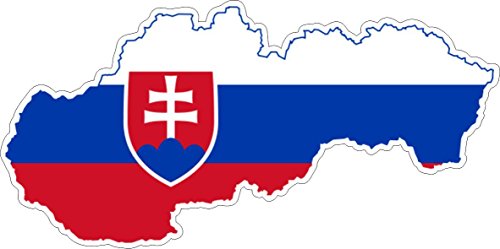 Akachafactory Autocollant Sticker adhesif Voiture Vinyle Drapeau Carte Slovaquie