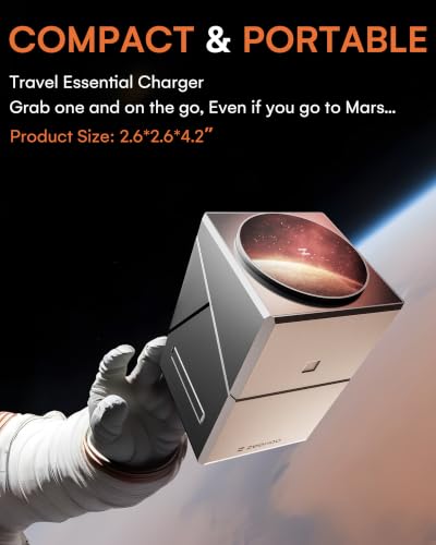 Image of ZEEHOO 3 in 1 Charging Station for Apple, Mag-Safe for iPhone Charger, Certified Rotating Wireless Charger Stand for iPhone 17,16,15,14,13,12 Series, Apple Watch, AirPods (USB-C Charger Included)