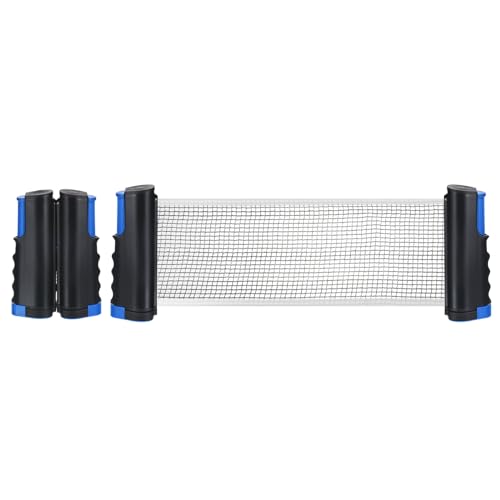 M METERXITY Table Tennis Net Replacement - Retractable Fitting Ping Pong Net and Plastic Posts with Box Apply to Game Sports (Black Blue)