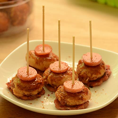 image for AWEKLIY Wooden Bamboo Toothpicks Pieces Ornate Handle,Thicken Sturdy S