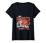 Femme Ma Chemise De Nuit Préférée Panda Roux Endormi Dormir T-Shirt avec Col en V