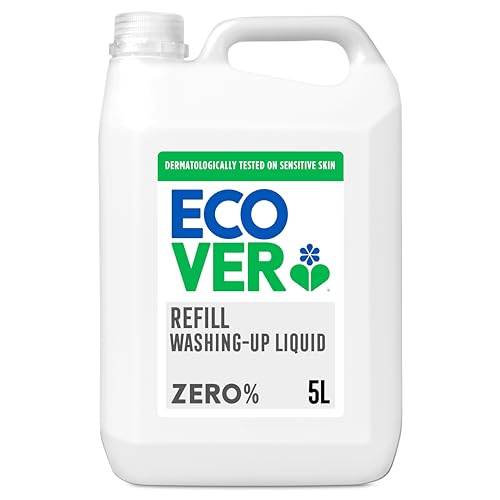 Ecover Zero Washing Up Liquid Refill Washing Up Soap Tough on Grease and Grime Dermatologically Tested 1 x 5L