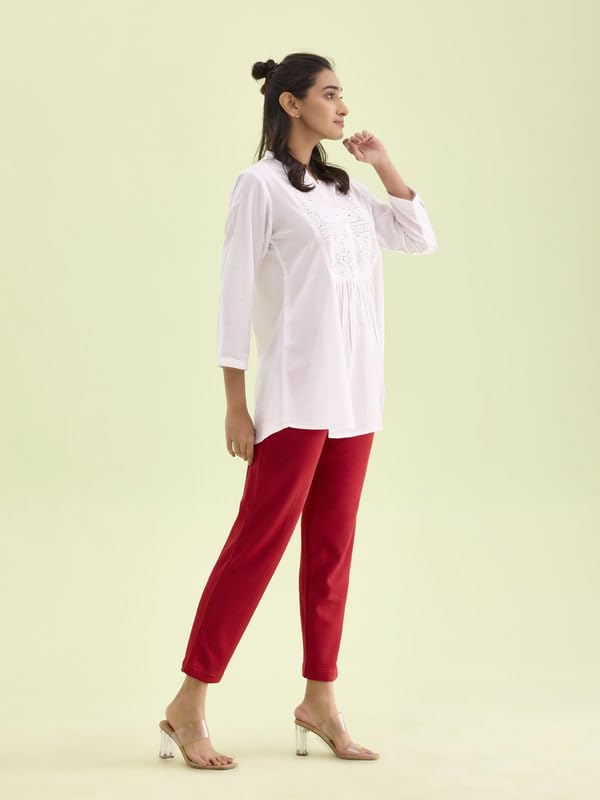 Image of GO COLORS Solid Ultra Warm Kurti Pant for Women | Mid Rise, Warm tech