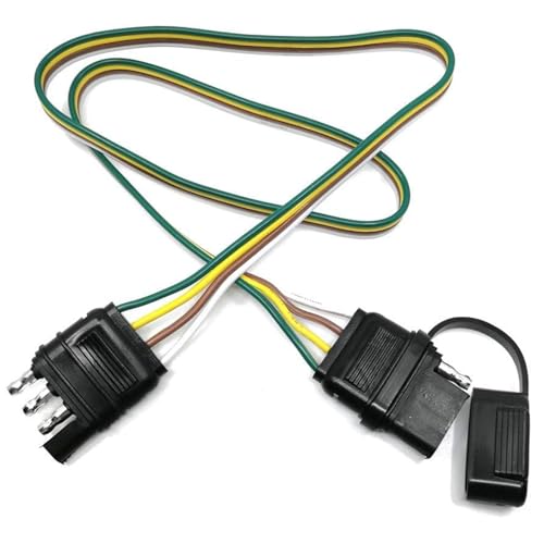 19-Inch 4-Wire Trailer Wiring Harness with Weatherproof Connectors, Universal Fit for Cars, Trucks, and RVs