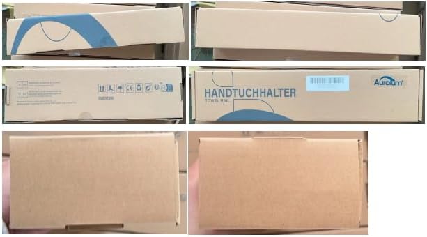 Auralum Fekete Törölközőtartó 42 cm - Fúrással/Fúrás Nélkül Szerelhető, 5 kg Teherbírású, Kétkaros Rozsdamentes Acél Fürdőszobai Fali Tartó