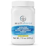 Multiforce Alkaline Powder-Natural Daily pH Balance Supplement. Bioavailable Alkalizing formula to Balance Your pH, Combat Acid Build-Up, Increase Energy, Improve Digestion | 3 Flavors | 30 Day Supply