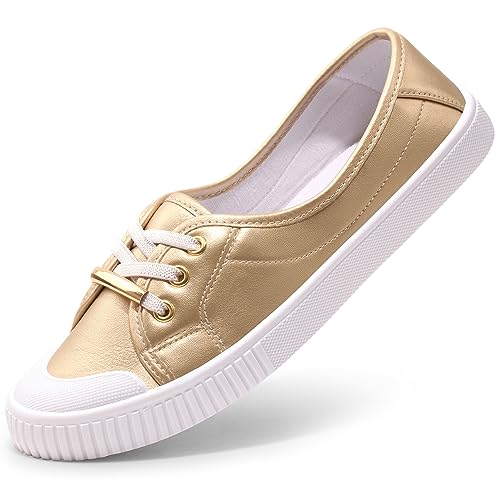Chaussures basses en toile pour femme avec lacets ajustables et semelle plate