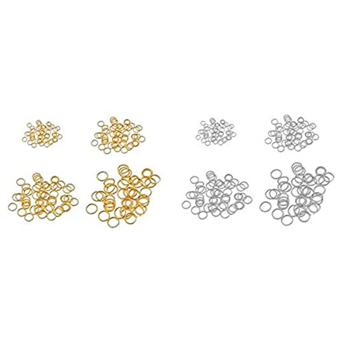 Image of Combo of Jump Rings for Jewelry Making � 1000 Pcs (3mm, 4mm, 6mm, 8mm) | Assorted Sizes in Gold & Silver | 500 Gold + 500 Silver Rings for Women�s DIY Craft