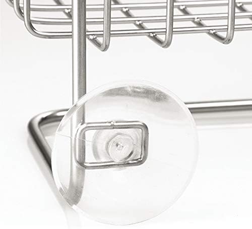 InterDesign Metalo Over-Door Shower Caddy, Hanging Bathroom Shelves with 4 Storage Baskets, Made of Metal, Silver