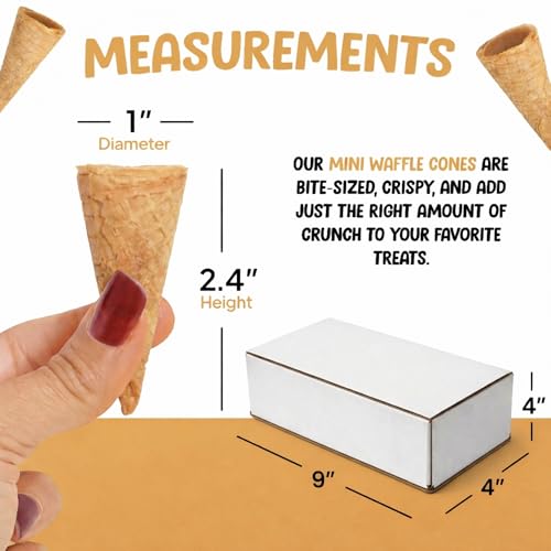 Image of Mini Ice Cream Cones, Mini Waffle Cones, Mini Sugar Cones for Cake Pops