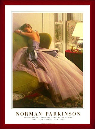 額装品/Evening Dress/ノーマン パーキンソン/アート/ポスター Evening Dress（ノーマン パーキンソン） 額装品 ウッドベーシック