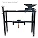 VKRP Enterprises Industrial Machinery Blacksmith Anvil Vise Base Stand with Adjustable legs and built-in Tool holder,Black