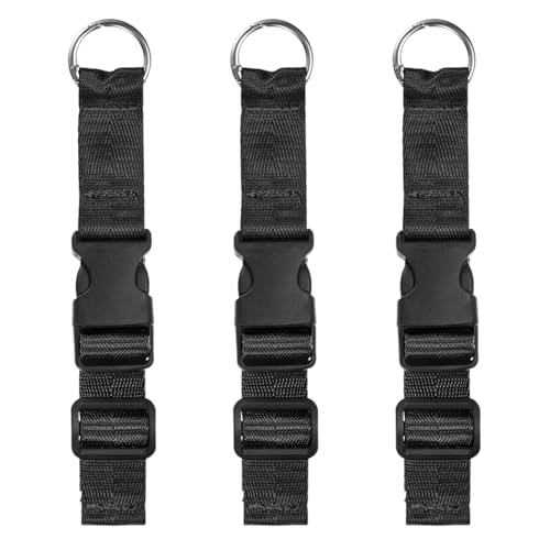 Image of M METERXITY 3-Pack Add A Bag Luggage Strap, Adjustable Suitcase Belt for Connecting Handbag /Backpack /Jacket, Luggage Connector [Black]