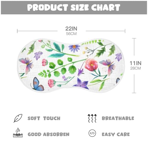 Floral Butterfiles White Burp Cloths for Babies Burp Rag Cotton Spit Up Rag for Babies Newborn4