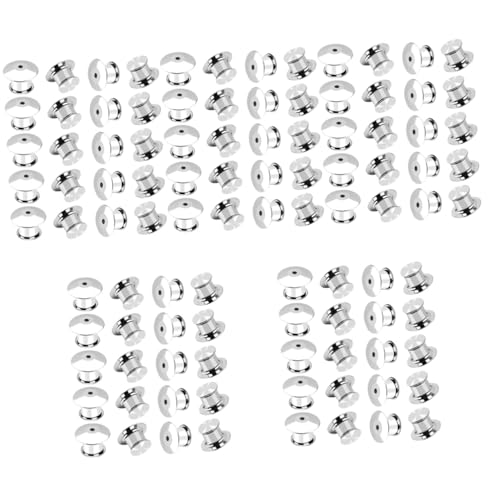 Uonlytech 5sets 20pcs Clutch Pin Backs Lightweight Brooch Parts for Craft Making Easy to Use Tie Tack Replacement Durable Metal Locking Safety Pins 20pcs*5