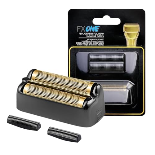 FXONE Shaver Replacement Foil and Cutter Compatible with BaBylissPRO FXONE Double Foil Stick Shaver,FX79RF2G Hypoallergenic Extra-close Shaver Replacement Head (Black/1 Pack)