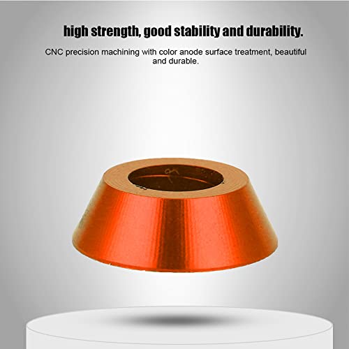 Drfeify Metal Screw Gasket, 8Pcs Cnc Machining With Color Anode Cone Cup Head Screw Gasket Washer Car Model Accessories For 1/10 1/8 Car (Orange (D10105-Or)) #TOP7