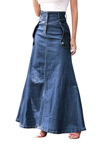Wunderschne Maxi Jeansrock Damen Ebenbild