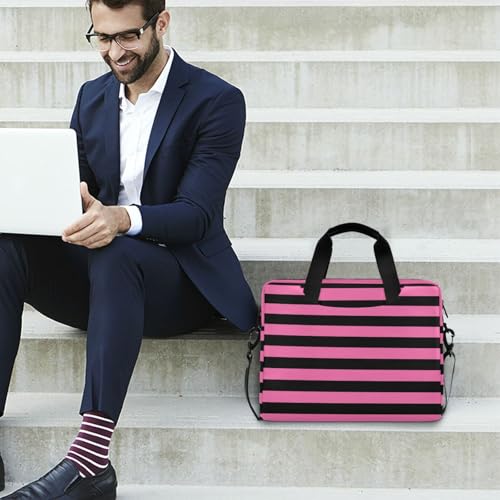 Bolso para laptop 15.6" cruzado rosa y negro miniatura 3