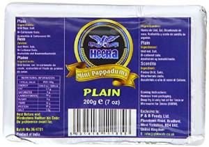 Heera Mini Papad Plain Pack of 5 - 5 x 200g
