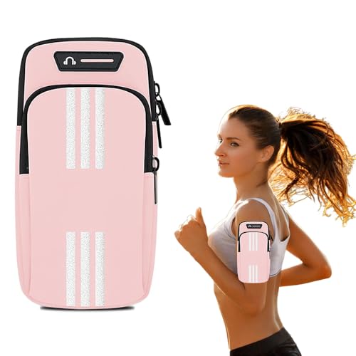 Brazalete Movil Running Deportivo, Brazo Correr Fitness Brazalete, Bolsa el Brazo Deportivo Universal, para Correr, Gimnasio, Viaje (Rosa)